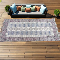 Tapis de prière musulman en coton, imprimé au bloc, fait main, style bohème, écologique, lavable, pour cuisine, Dhurrie, intérieur, 100% coton, vente en gros