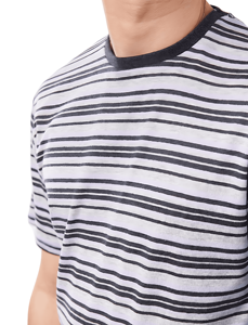 T-shirt Ringer Homme Personnalisé 100% Coton Streetwear 230g Grammage Lourd Col Côtelé Contrastant Coupe Ample Impression Numérique Décontracté - Product Image 6