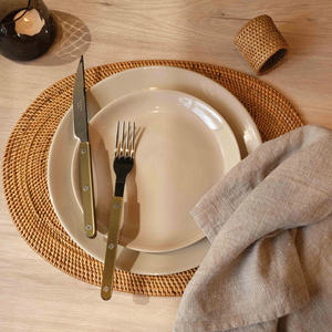 Mantel individual ovalado de ratán tejido a mano estilo bohemio, mantel de ratán natural para restaurante y uso doméstico, precio al por mayor - Product Image 4