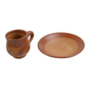 Assiette en céramique avec finition marron et décor peint, idéale pour restaurants, hôtels, décoration intérieure, design de table à manger, vaisselle - Product Image 3