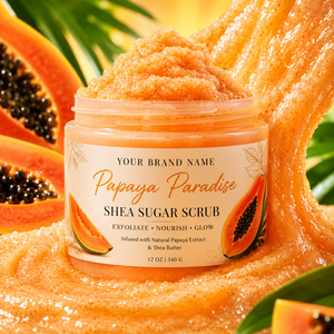 Papaya Paradise Shea Sugar <b>Scrub</b> Bulk Exfoliating & Moisturizing <b>Body</b> Polish with Shea Butter for Wholesale OEM Private Label - Product Image 2