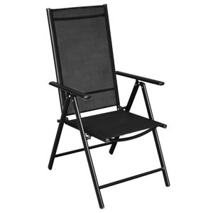 Conjunto de Jardín de Aluminio con Recubrimiento de Polvo Negro, Mesa y Sillas de Textilene, para Entretenimiento al Aire Libre - Product Image 4