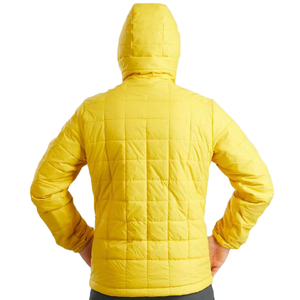 Men's Hooded Quilted <b>Jacket</b> Windproof Polyester Filling Zipper Closure Casual Style Winter Wear Regular Fit Solid <b>Yellow</b> - Product Image 2