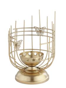 Golden Butterfly Cage Lantern <b>Candle</b> Holder with Star Cutouts for Home Decoration - Product Image 2