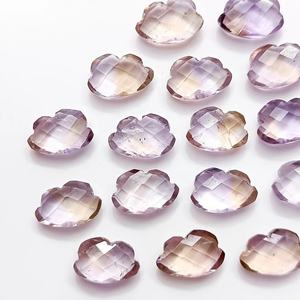 Ametrinas Naturales Talladas a Mano en Forma de Nube, Piedras Preciosas Sueltas, Dijes de 12x8mm, Cuentas Facetadas de Ametrina para la Fabricación de Joyas por Mayorista - Product Image 2