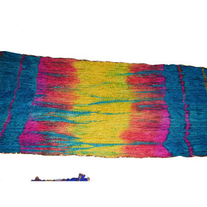 Designer Traditional Silk Tafta <b>Gota</b> Golden Lace Tie Dye Scarf Lightweight Breathable Square Cotton Shawl Elegant Ethnic Summer - Product Image 2