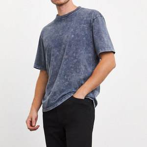 T-shirt délavé à l'acide pour homme, 100 % coton, couleur et logo personnalisables, haute qualité, respirant – Nouvelle collection été, vente flash - Product Image 1
