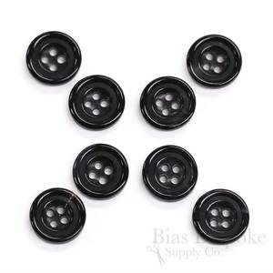 High Quality Custom Round 4-Hole Buffalo Horn Animal Style Durable <b>Handmade</b> Sewing Buttons for <b>Clothes</b> Shirt Suit black - Product Image 1