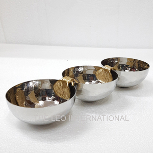 White Kitchen and Tabletop Serving Metal Golden Flower Decorative Japanese Bowl for Wedding Return Gifts and Home Decor Use - Product Image 4