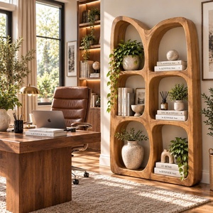 Estantería Moderna de Madera con Curvas Orgánicas y Estantes Fluidos para una Biblioteca Artística en el Hogar o un Elegante Adorno para la Sala de Estar - Product Image 6