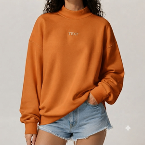 เสื้อสเวตเชิ้ตคอเต่าทรงบ็อกซี่สำหรับผู้หญิง ผ้าคอตตอนผสมเนื้อนุ่ม ทรงโอเวอร์ไซส์ แขนยาว สวมใส่สบาย ระบายอากาศได้ดี เหมาะสำหรับฤดูหนาว สไตล์สตรีทแวร์ - Product Image 1