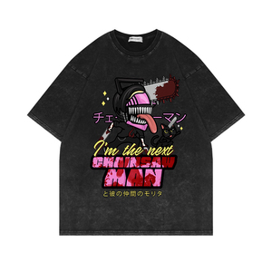เสื้อยืดโอเวอร์ไซส์ลายอนิเมะสไตล์ฮิปฮอป ผ้าฝ้าย 100% ระบายอากาศได้ดี เป็นมิตรกับสิ่งแวดล้อม พิมพ์ลายด้านหน้าด้วยเทคนิคฮีททรานเฟอร์ - Product Image 6