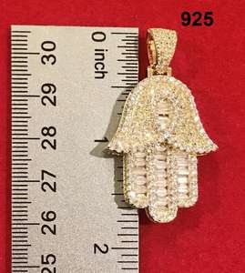 Pendentif Humsa, pendentif main de Fatima, talisman spirituel, collier, pendentif hip hop, pendentif en argent 925, pendentif porte-bonheur, pendentif de protection - Product Image 2