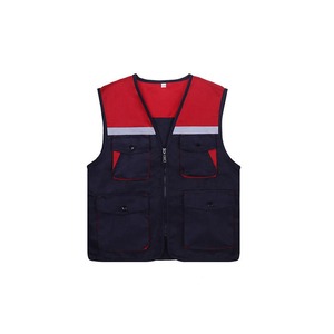 Customizable Multi Pocket Zip Industrial Safety <b>Waterproof</b> Security Reflective Jacket Vest - Product Image 2