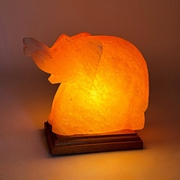 Lampe en sel rose de l'Himalaya naturel sculptée à la main en forme d'éléphant, lampe de nuit LED en sel rocheux pour la décoration de la maison
