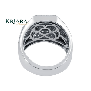 Bague Cocktail Hexagonale en Moissanite pour Homme, Argent 925, Sertissage Pavé Or, Bijoux de Luxe Unisexe - Product Image 4