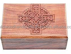 กล่องเก็บเครื่องประดับไม้ส่วนบุคคลกล่องไม้แกะสลักทำด้วยมือ - Product Image 1