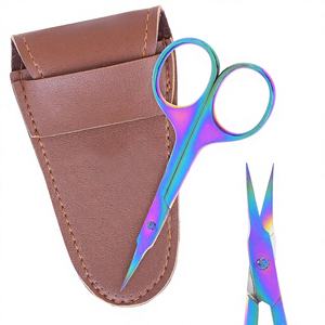 Ciseaux à cuticules en acier inoxydable multicolores pour droitiers, outils de nail art de haute qualité, emballage personnalisé - Product Image 1