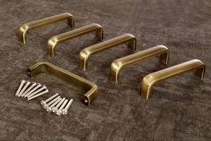 Poignée de porte en laiton massif, finition antique, robuste, pour porte principale, quincaillerie durable résistante à la rouille - Product Image 5