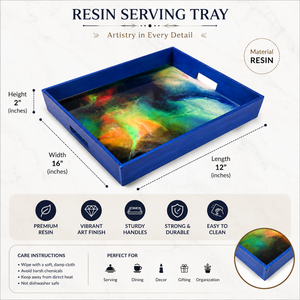 ถาดเสิร์ฟเรซิ่นทำมือ |   ถาดวางของตกแต่งบ้านพร้อมกรอบไม้ - Product Image 5