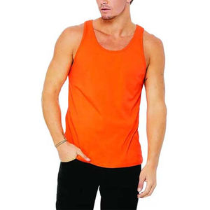Camiseta sin mangas de punto de jersey de poliéster/algodón suave para hombre, hecha a medida, de secado rápido, transpirable, cómoda y de ajuste relajado - Product Image 5