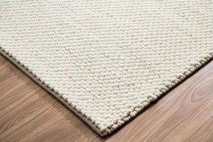 Alfombra Trenzada a Mano de Lana/Algodón con Diseño de Guijarros |   Alfombra de área con borde texturizado de tamaño personalizado |   Alfombra Tradicional de Pelo Plano Ecológica - Product Image 5