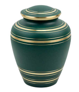 Hermosa Urna Funeraria de Latón Verde para Cenizas de Adultos, Estilo Americano/Europeo - Product Image 1