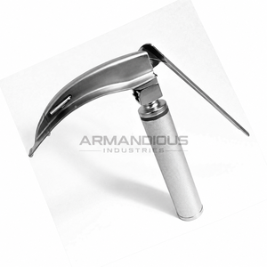 Faseroptisches McCoy-Laryngoskop-Set mit Stahlklingen 123, manueller mittelgroßer Griff, flexible Spitze, HNO-Diagnostik, CE-zertifiziert - Product Image 2