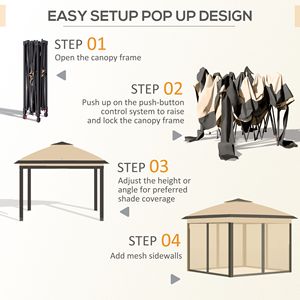 Borsa per il trasporto regolabile in altezza per Gazebo Pergola 11x11 Pop-up a doppio tetto con pareti laterali in rete con cerniera - Product Image 5