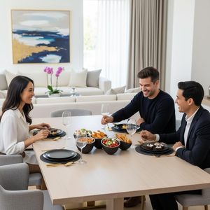 Juego de tazones metálicos para refrigerios, juego de tazones para servir, juego de tazones con 5 compartimentos, tazones de acero inoxidable para refrigerios, juego de tazones para salsas - Product Image 4