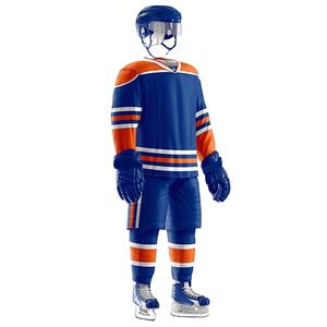 ชุดยูนิฟอร์มฮอกกี้น้ำแข็งคุณภาพพรีเมียม ผลิตจากโพลีเอสเตอร์คุณภาพสูง ระบายอากาศได้ดี ลายพิมพ์ดิจิทัล ด้านหน้าเสริมความแข็งแรงด้วยการพิมพ์ - Product Image 2