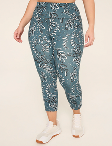 Leggings Capri Décontractés à Motifs Floraux pour Femmes Grandes Tailles, Durables, Entièrement Imprimés, Personnalisables avec Logo OEM, Impression par Transfert Thermique, avec Poche - Product Image 1