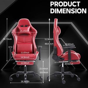 Sedia da Gaming Ergonomica per Adulti, Capacità 180 kg, Comoda Sedia da Ufficio con Supporto Lombare Regolabile per Persone Robuste e Alte - Product Image 4