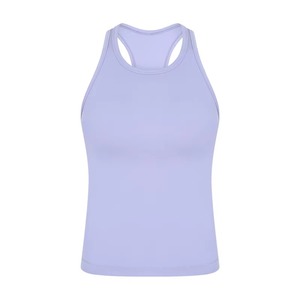 Camiseta sin mangas personalizada al por mayor para mujer, estilo racerback, con cuello redondo acanalado suave, para entrenamiento, gimnasio, correr, ropa deportiva y casual. - Product Image 1