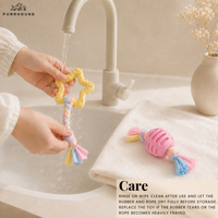 Jouets à mâcher dentaires en TPR pastel avec corde, 6 modèles