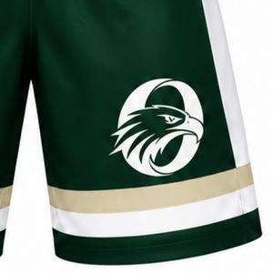 Shorts de hockey sur glace sublimés verts pour hommes, en polyester rayé, vêtements de sport athlétiques, uniforme d'entraînement et de match pour équipe, vêtements de performance - Product Image 6