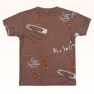 Camisetas de Verano para Niños, Informales, de Algodón Tejido, Etiquetas Personalizadas, Manga Corta, Estampados de Alta Calidad, Cuello Redondo - Product Image 2