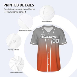 เสื้อเบสบอลย้อนยุคแบบยูนิเซ็กซ์สั่งทำขายส่ง ผ้าฝ้ายออร์แกนิค 100% พิมพ์ลายด้วยความร้อน ระบายอากาศได้ดี น้ำหนัก 240 กรัม ปรับแต่งได้ - Product Image 6