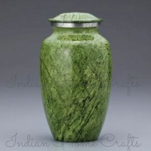 Urna Funeraria de Latón con Efecto Mármol Verde, Recuerdo para Adultos, Recipiente Conmemorativo para Mesa, Decoración para el Hogar - Artesanía India - Product Image 4
