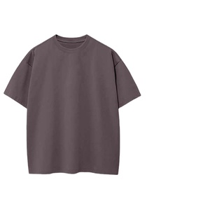 T-shirt décontracté pour hommes avec logo brodé personnalisé 280g 100% coton tricot lourd grande taille lavable pour les adolescents d'été 2024 - Product Image 4