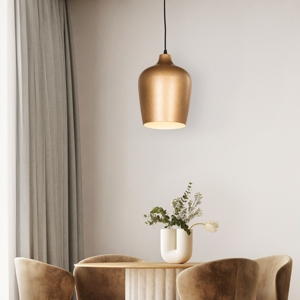 Wholesale luxury pendant light custom textured gold hanging <b>lamp</b> manufacturer offers bulk nordic brass <b>vase</b> shade ceiling - Product Image 6