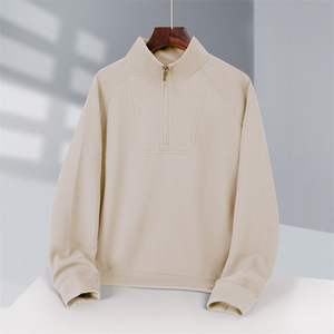 Sweat-shirt col roulé mi-zippé surdimensionné personnalisé en polyester et coton de haute qualité pour hommes, style vintage, vente en gros - Product Image 6