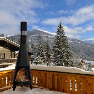 Riscaldatore da Esterno in Acciaio per Patio, Design Chimenea, Elegante Accessorio per Vivere all'Aperto - Product Image 5