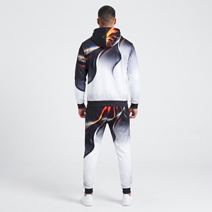 Men’s Printed Tracksuit <b>Set</b> Custom Graphic Pullover Hoodie & Jogger <b>Pants</b> <b>2</b> <b>Piece</b> Fashion Sportswear <b>Set</b> - Product Image 2