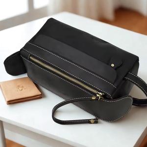 Vintage Leather <b>Toiletry</b> Bag Men Travel Cosmetic Organizer Waterproof Grooming <b>Storage</b> Bag LTB-0161 - Product Image 3