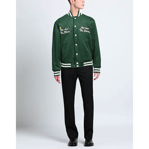 Veste de baseball universitaire en coton 100% unisexe sur mesure, style streetwear, col montant avec broderie sur le devant - Product Image 2