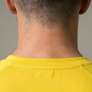 Men's Yellow Quick Dry Slim Fit Short Sleeve O-Neck <b>T</b>-<b>Shirt</b> Casual Sport Top Knitted <b>Polyester</b> Material - Product Image 4