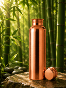 Latest collection Mirror finish Copper <b>Water</b> Bottle With Lid Shiny Plain Polish Copper <b>Water</b> <b>Container</b> for Drink <b>Water</b> - Product Image 2