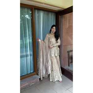 Belle fête porter des robes de bal haut bas Dupatta ensemble - Product Image 5