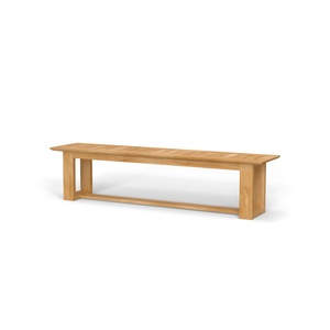 Modern Teak Outdoor <b>Bench</b> Solid Wood Patio Garden Furniture Minimalist Design Durable Waterproof Eco-Friendly Saber Leg - Product Image 1
